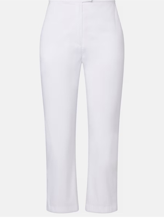 MaxMara Pants - Max Mara CottonCrisp White Straight-Leg Pants